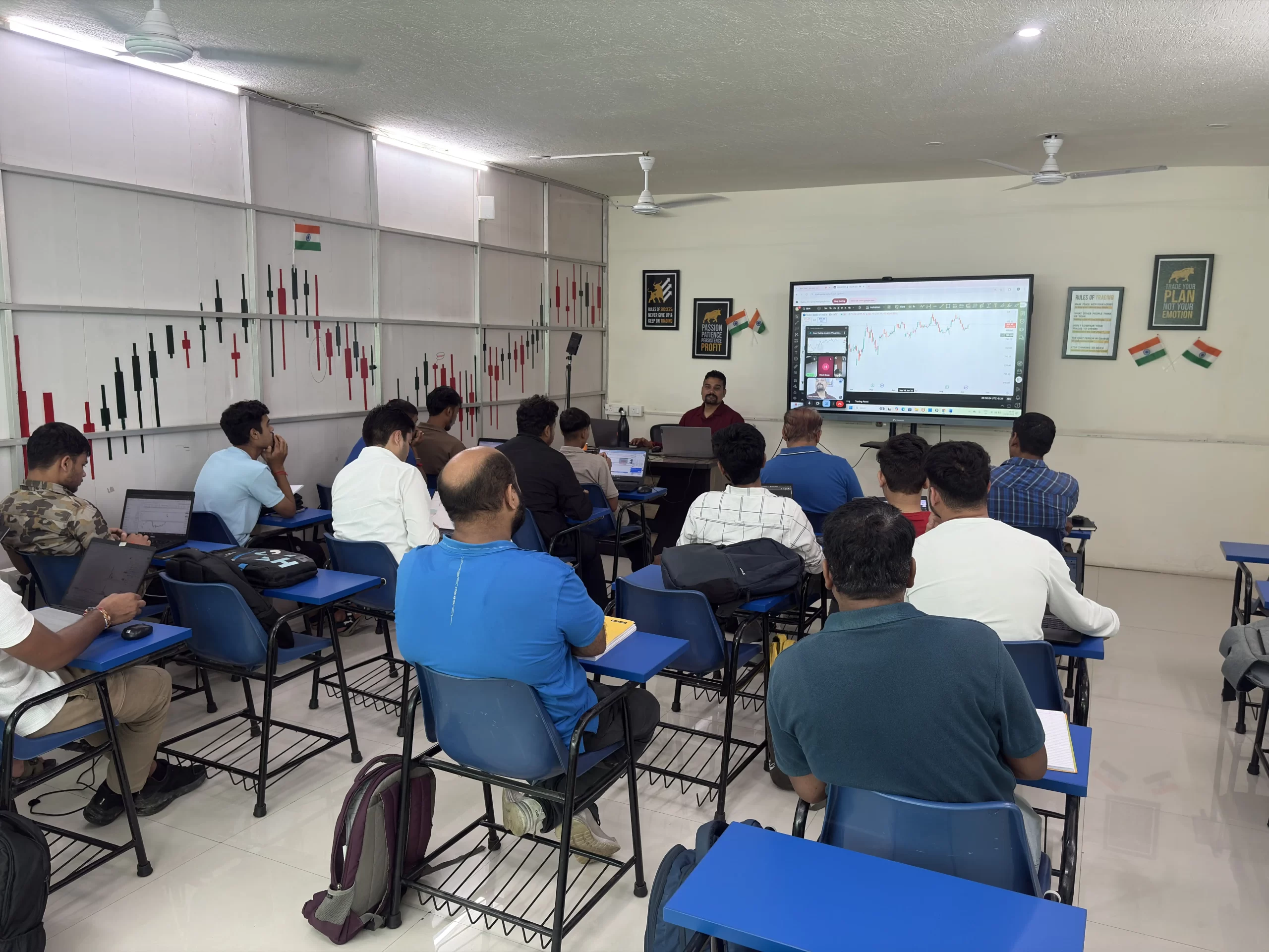 Ankur ji with his students into the morning class explaining the wealth accumulation