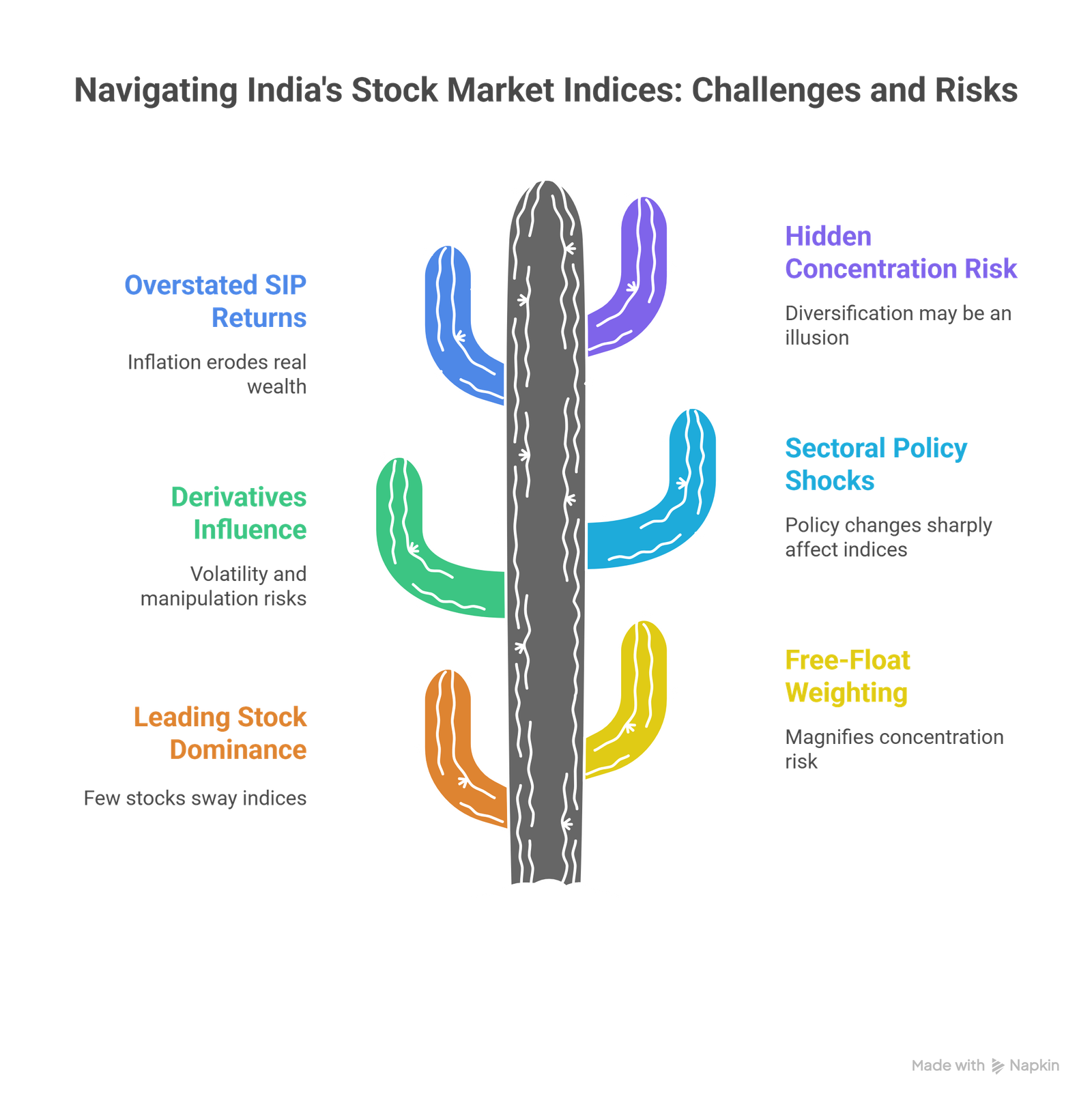stock market indices illusration with cactus
