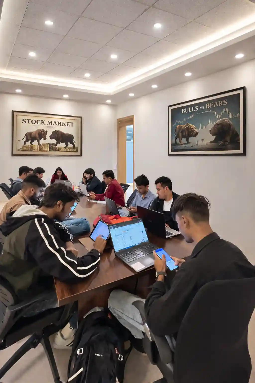 students sitting in trading cafe in DTA