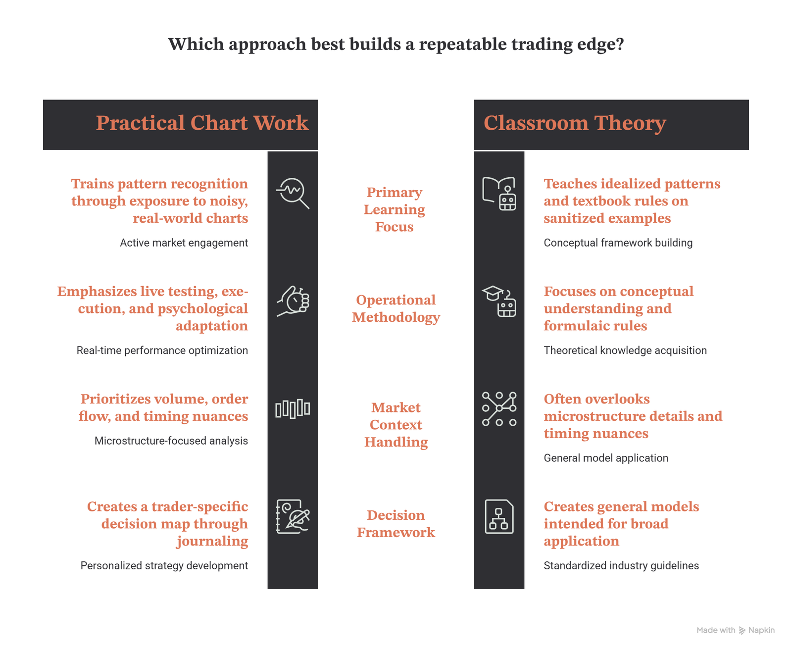 Which approach best builds a repeatable trading edge trading