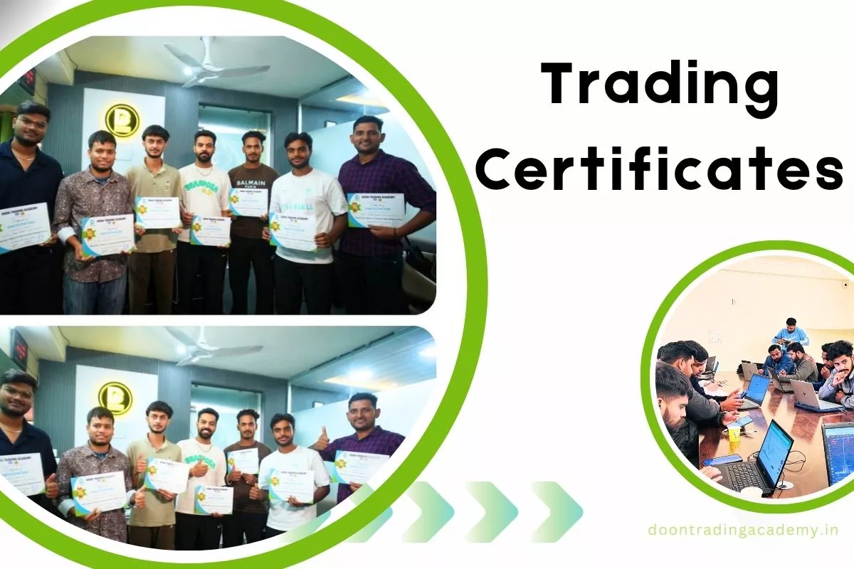 trading certificates image where people are holding on to the certificates given for the stock market or SMCICT course completion
